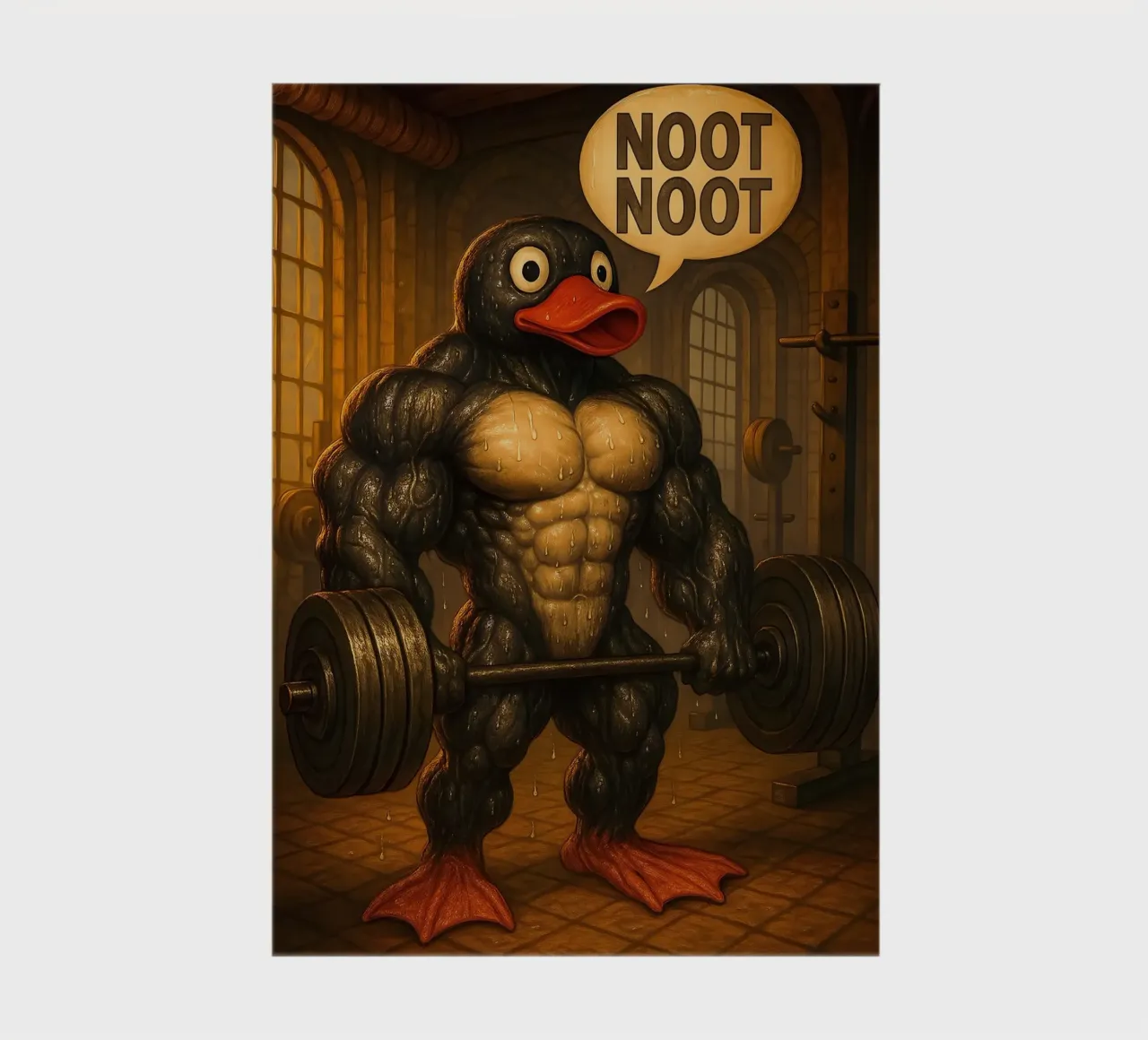 Pumping Pingu Gym Art notebook by Lootprint