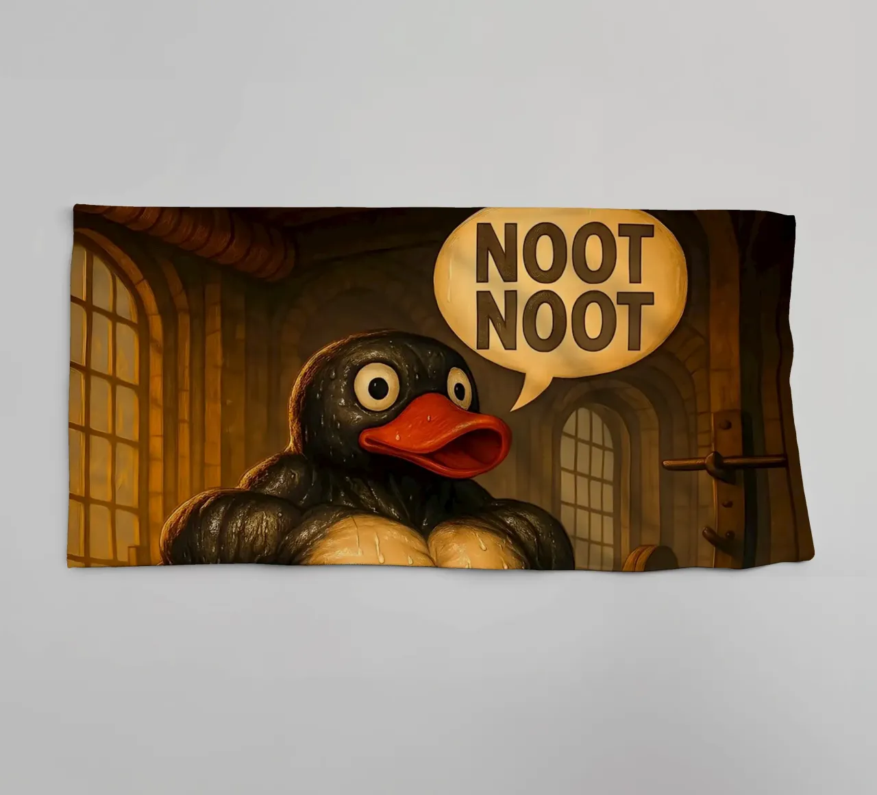 Pumping Pingu Gym Art asciugamano da bagno da Lootprint