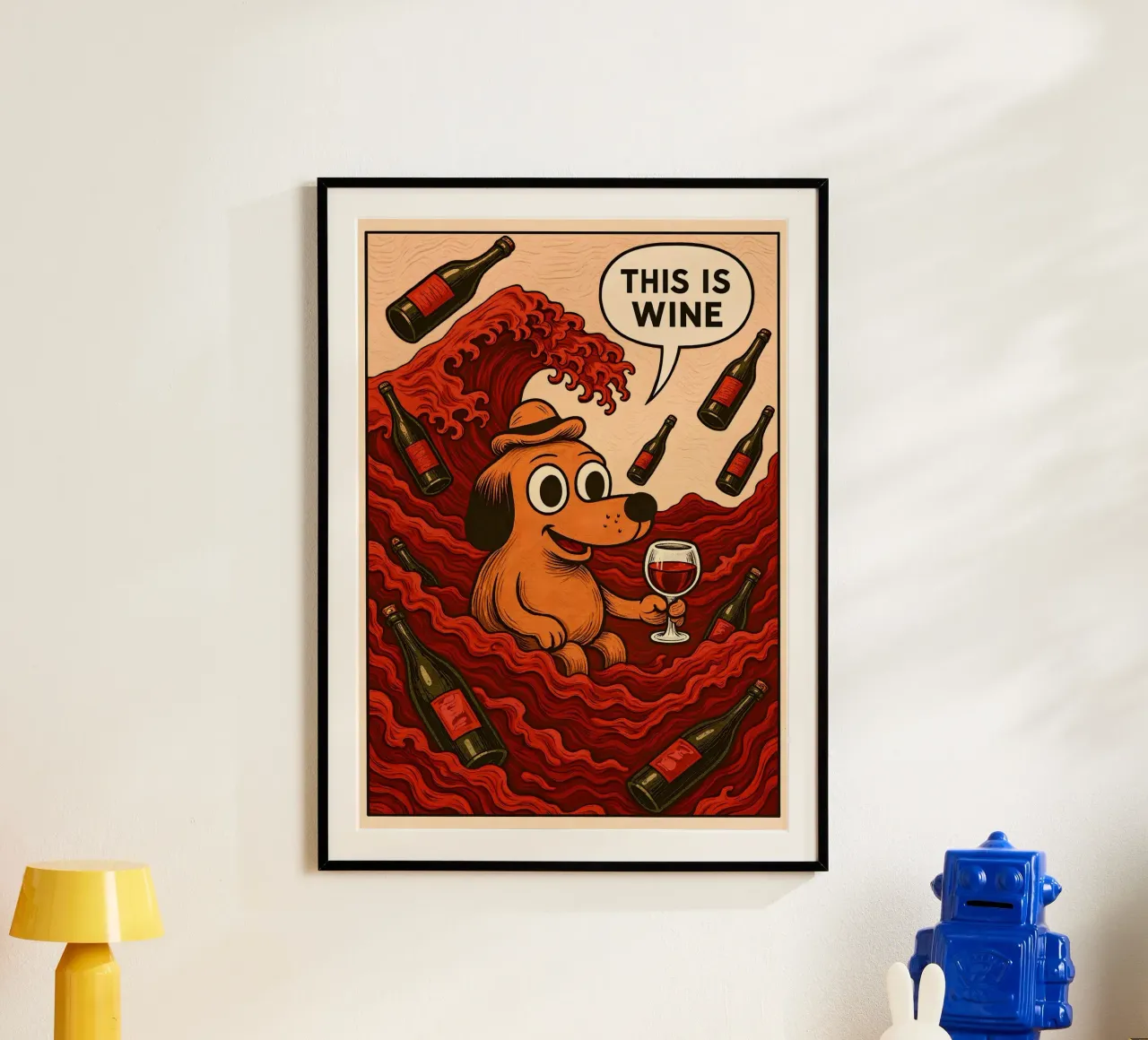 This Is Wine Meme poster con telaio in alluminio da Lootprint
