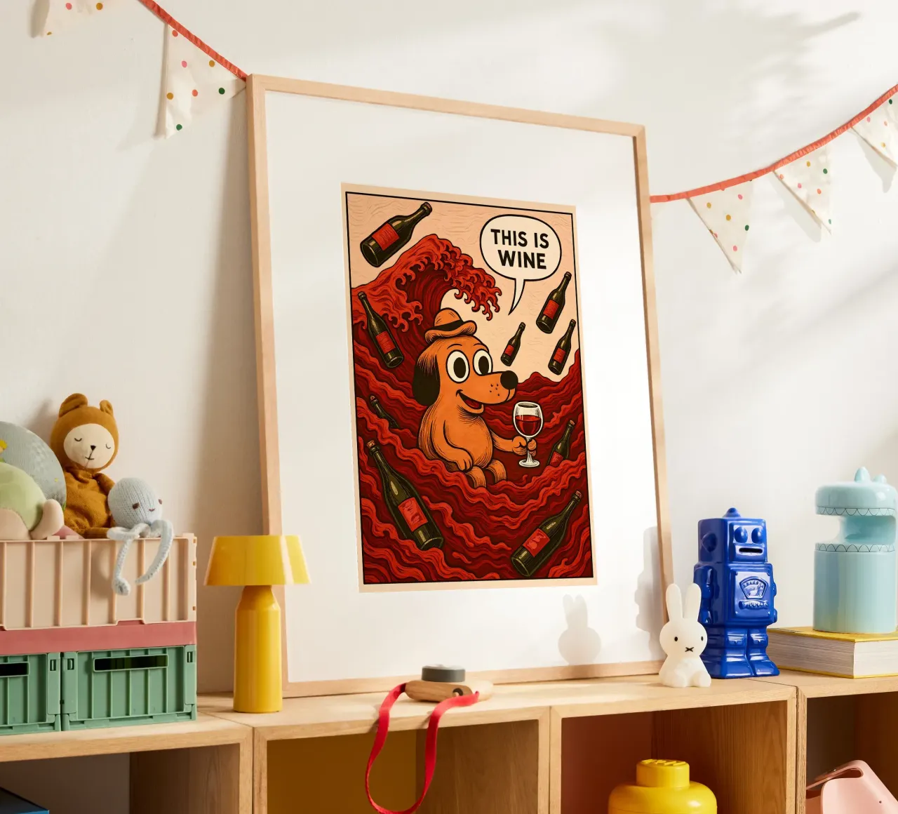 This Is Wine Meme poster con telaio in alluminio da Lootprint