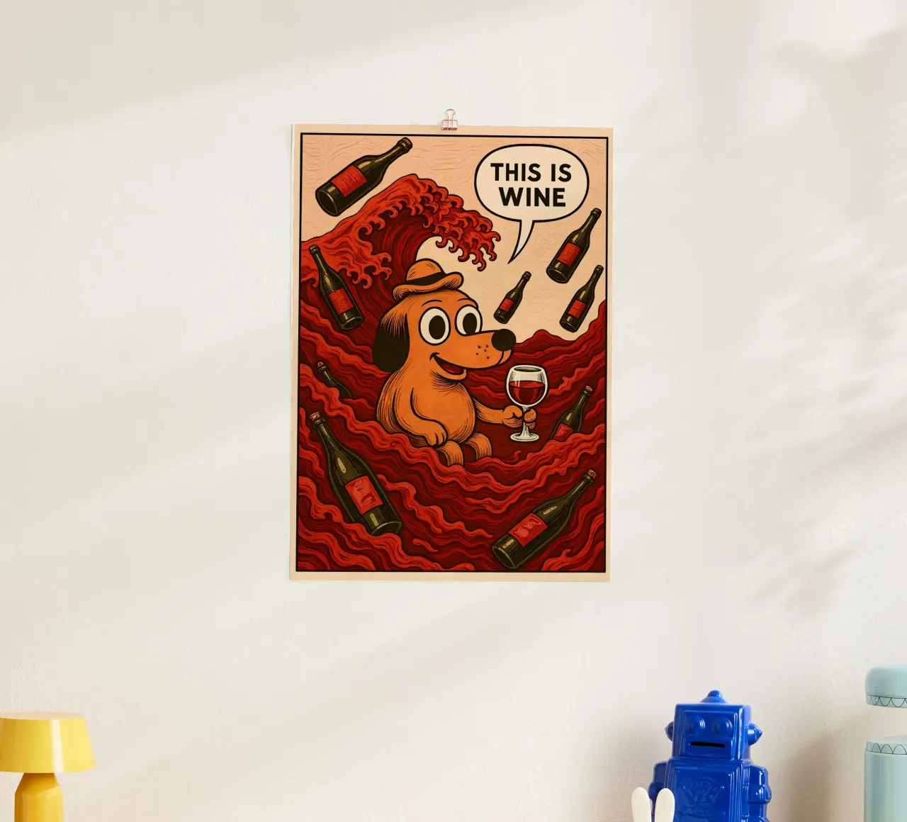 This Is Wine Meme poster con telaio in alluminio da Lootprint