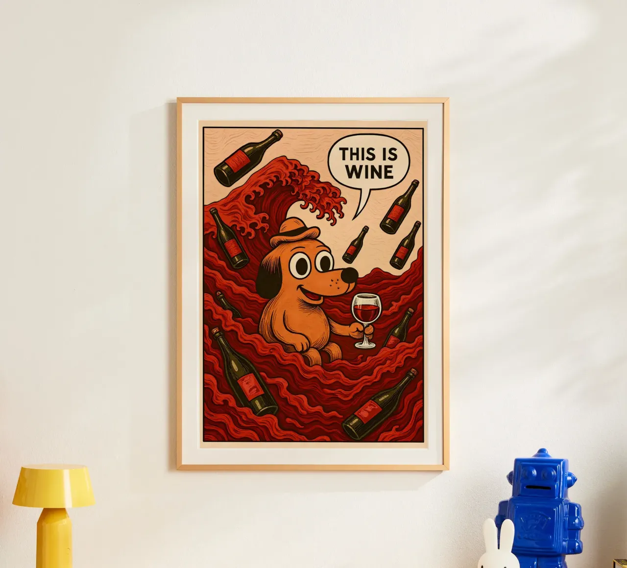 This Is Wine Meme poster con telaio in alluminio da Lootprint
