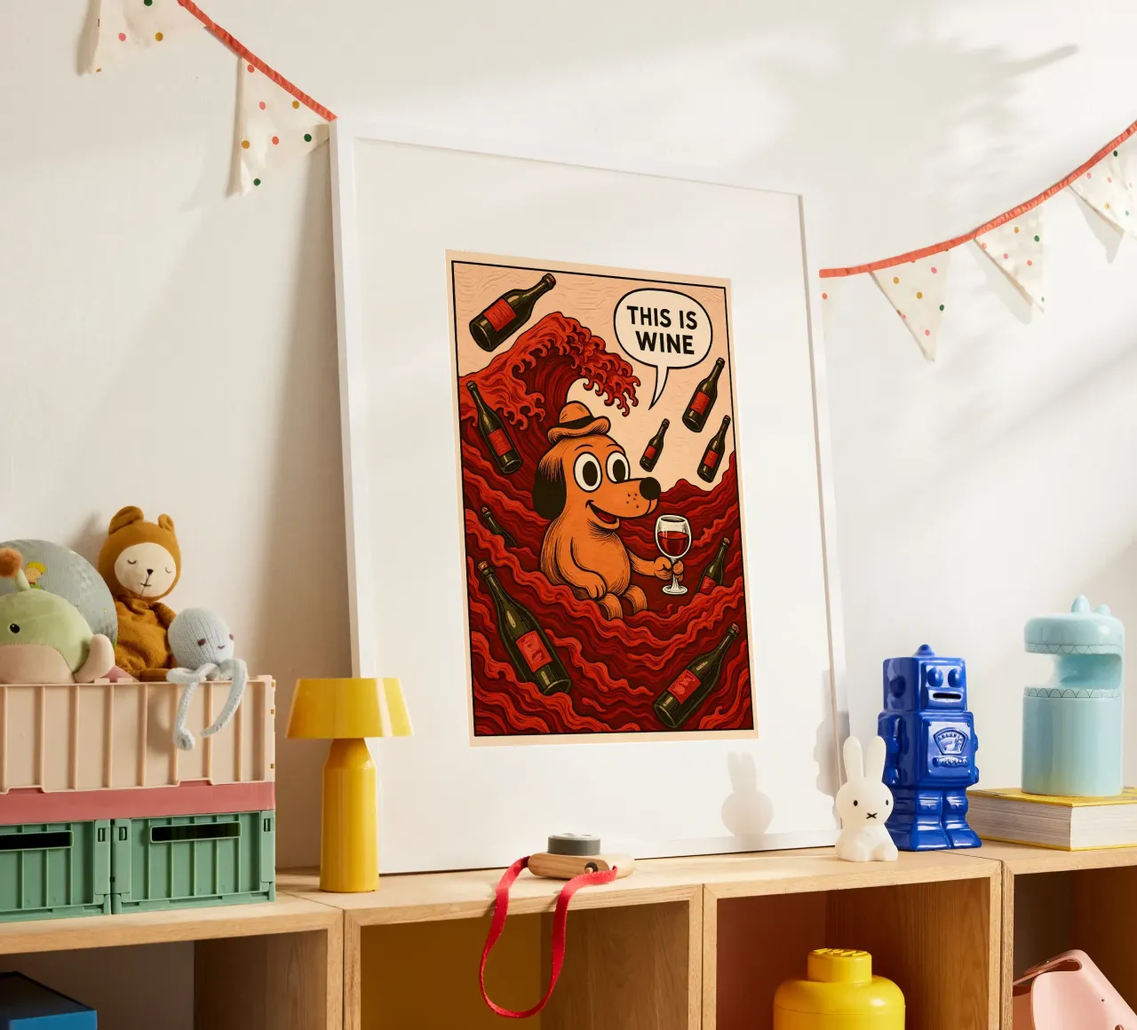 This Is Wine Meme poster con telaio in alluminio da Lootprint