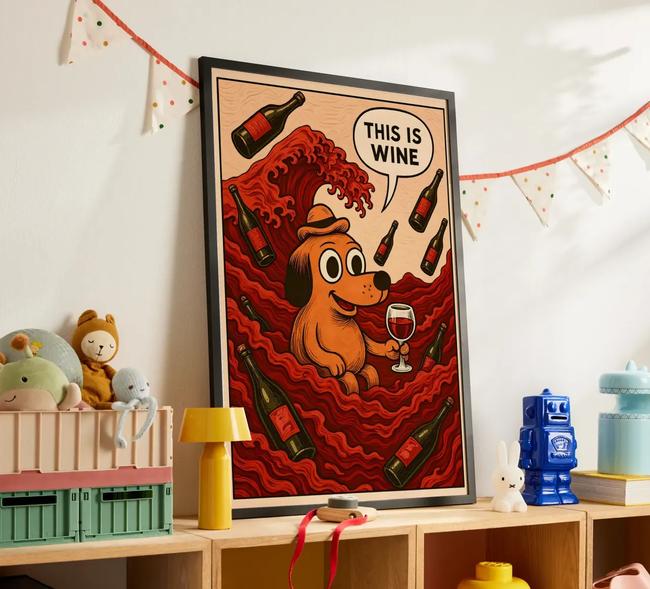 This Is Wine Meme poster con telaio in alluminio da Lootprint
