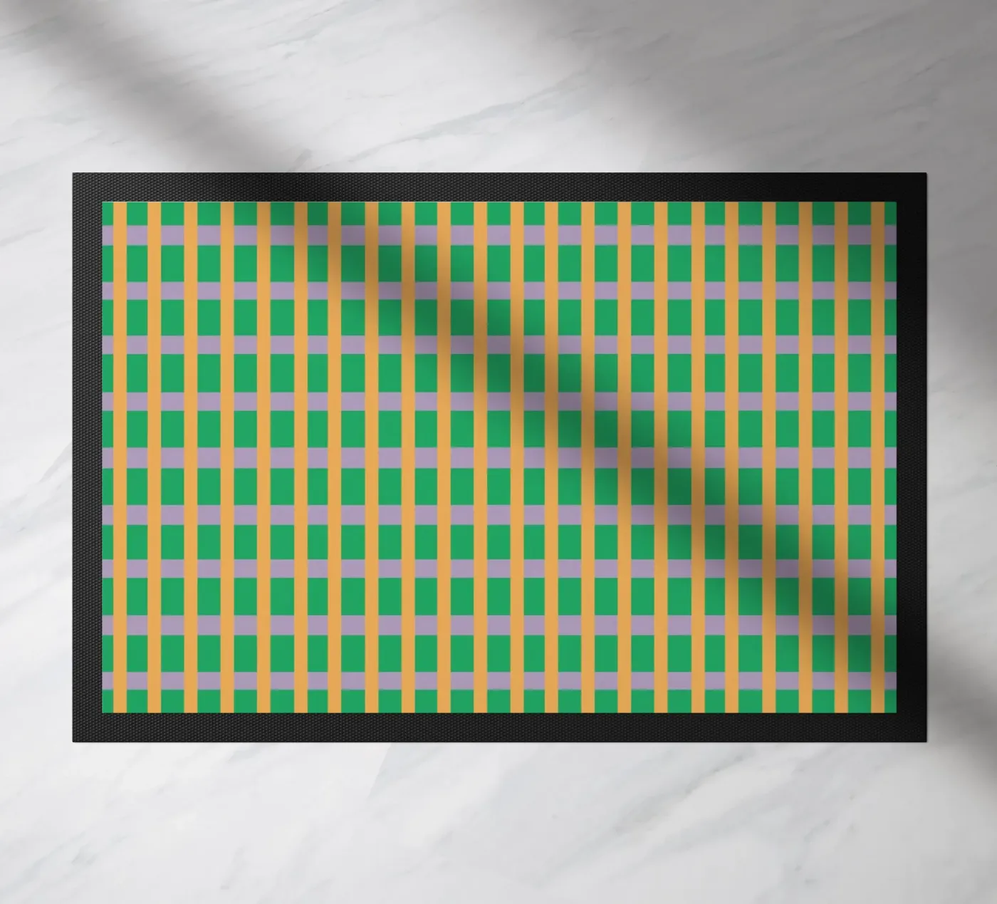 Gingham Green seamless pattern Fußmatte von Little Dean