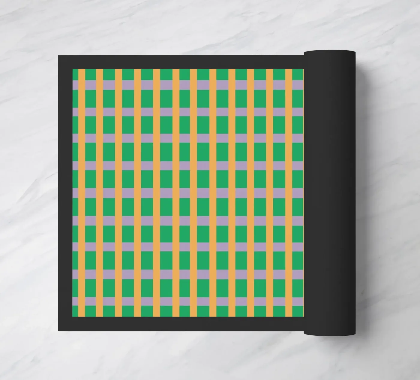 Gingham Green seamless pattern Fußmatte von Little Dean