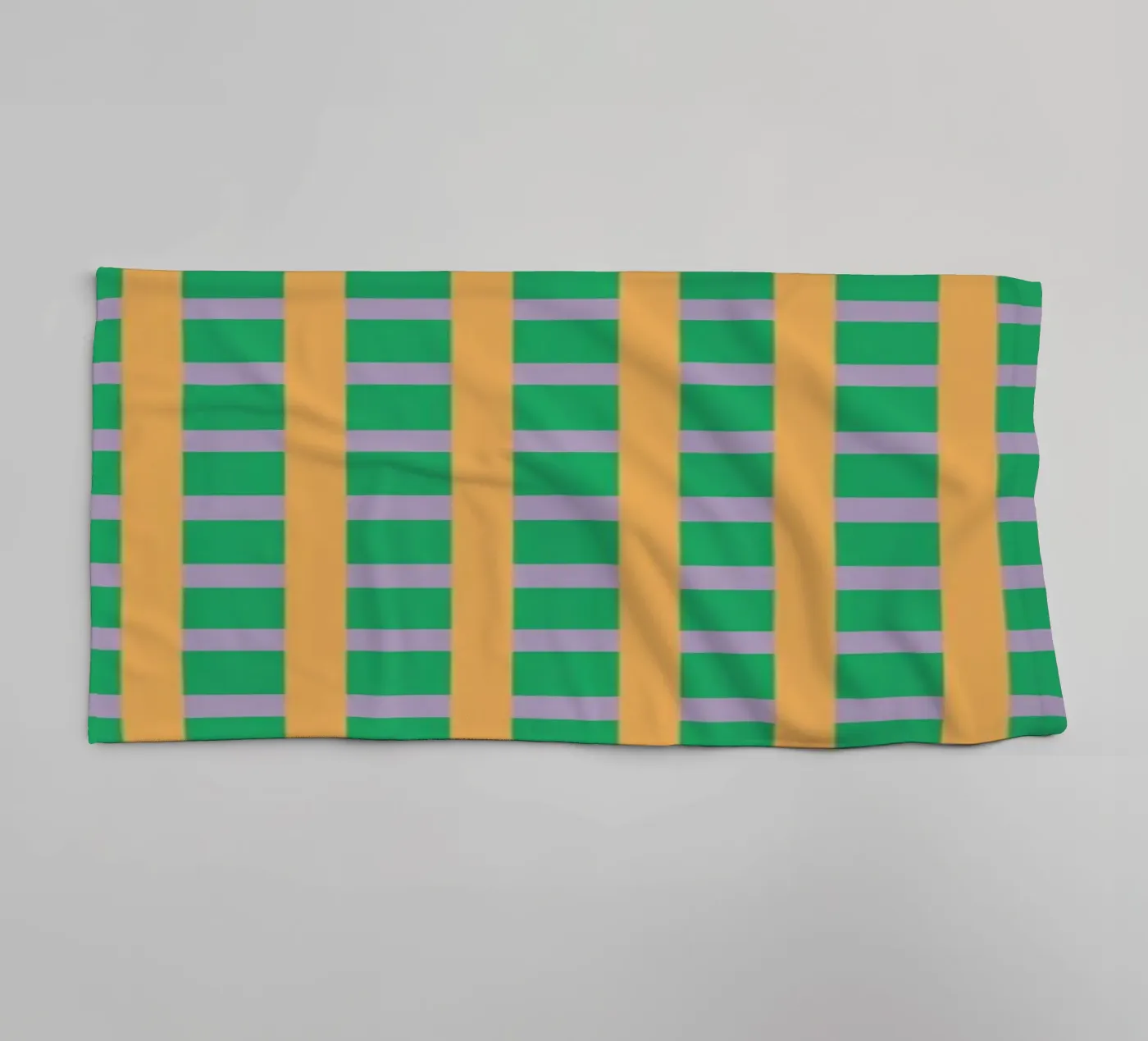 Gingham Green seamless pattern towel by Little Dean