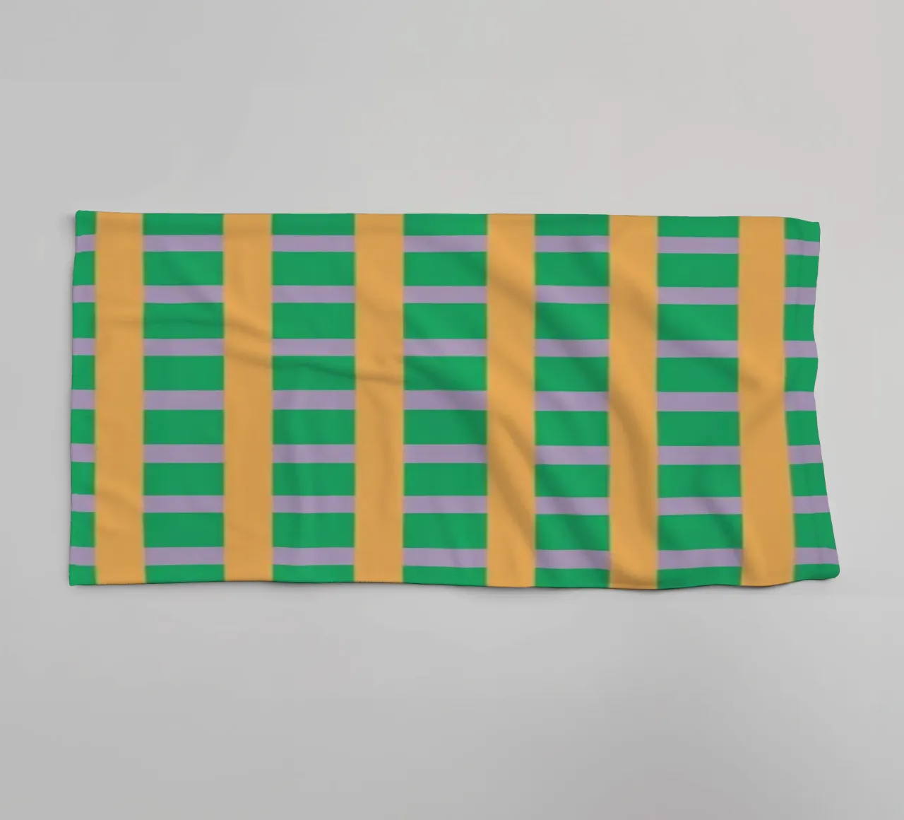 Gingham Green seamless pattern towel by Little Dean