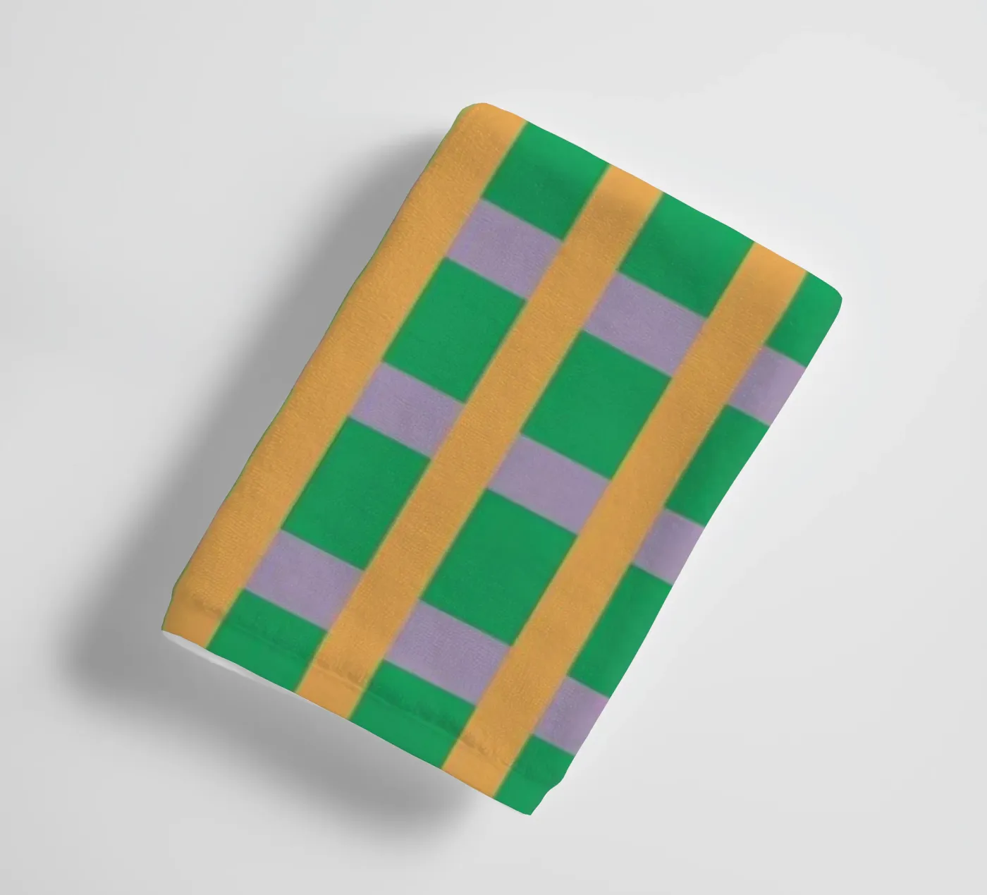 Gingham Green seamless pattern towel by Little Dean