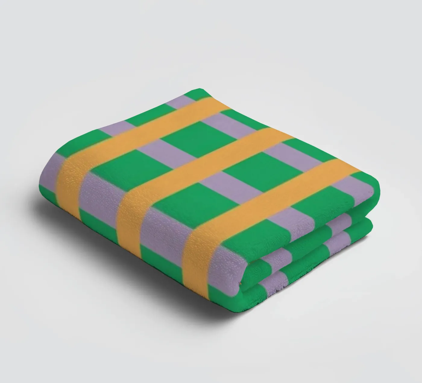 Gingham Green seamless pattern towel by Little Dean