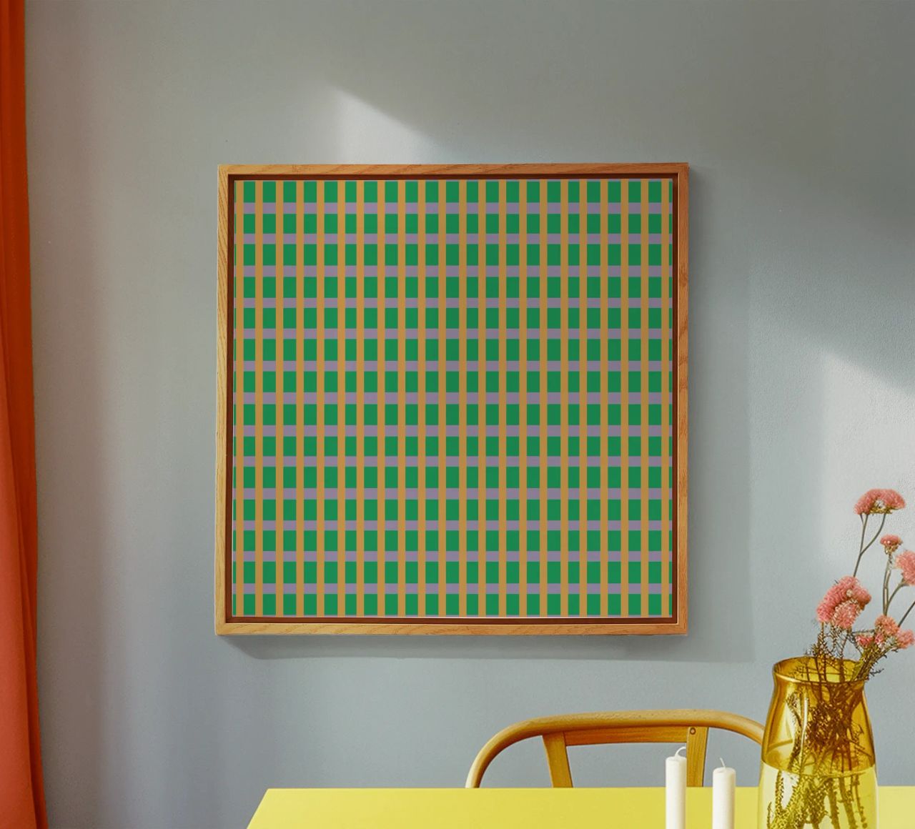 Motivo senza cuciture Gingham Green plexiglass da Little Dean