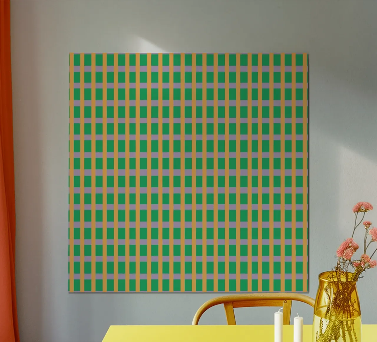 Gingham Green seamless pattern poster by Little Dean