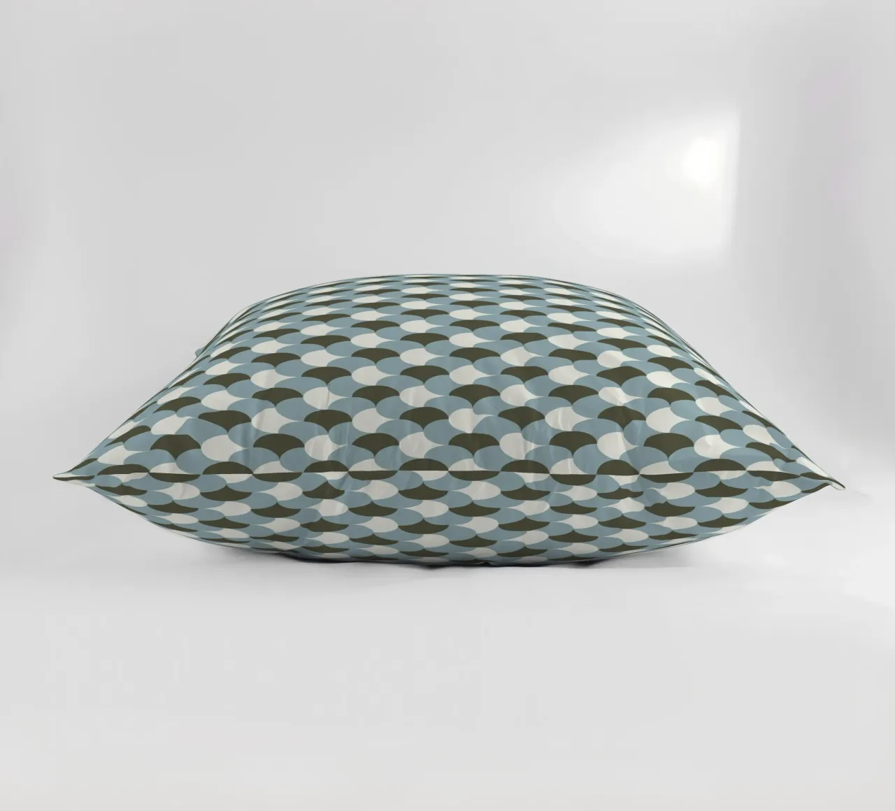 Variante gingham geometrico in tinta pastello grigio cuscino da Little Dean