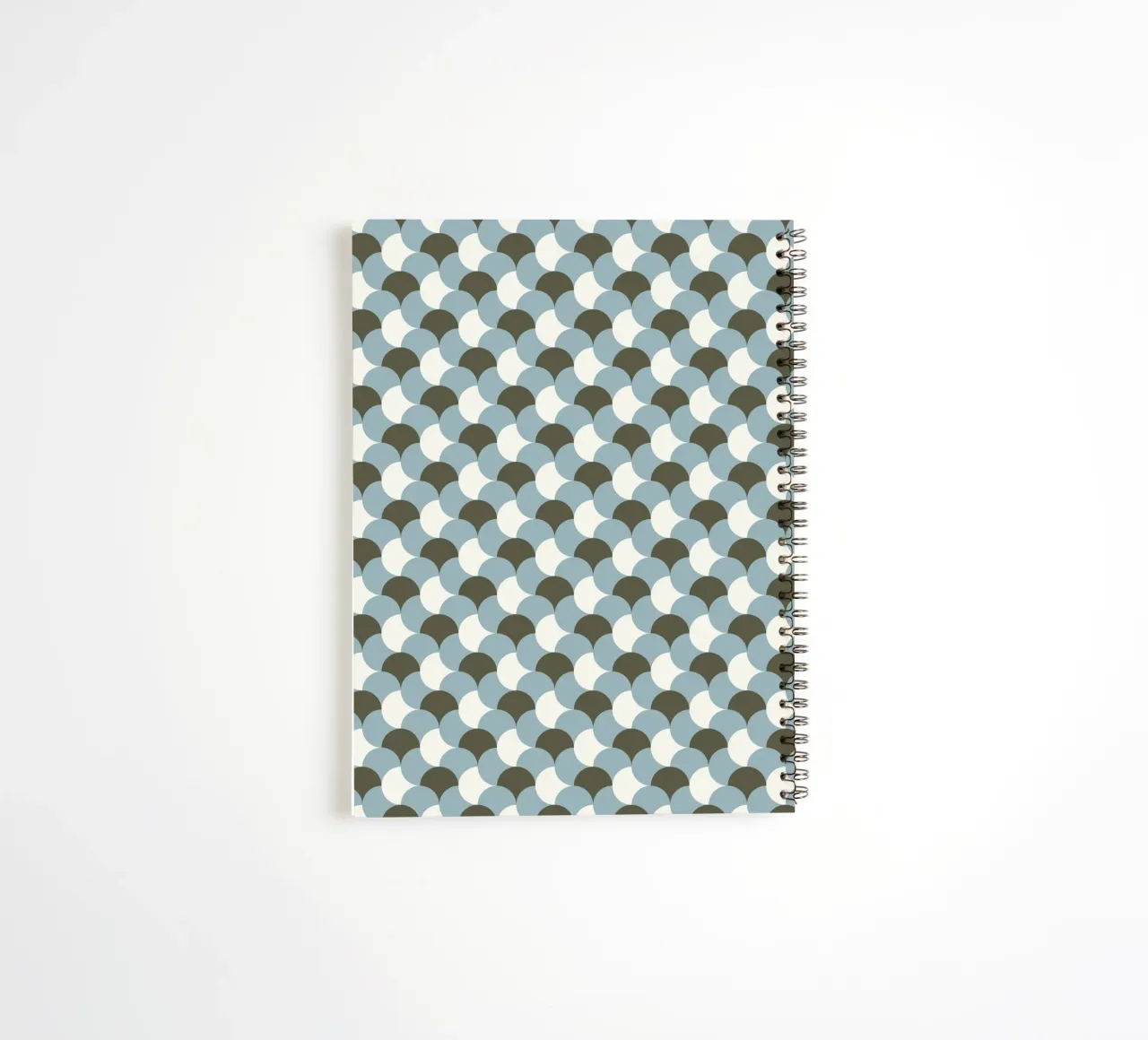 Geometrical gingham pastel pattern grey variant spiral notebook by Little Dean