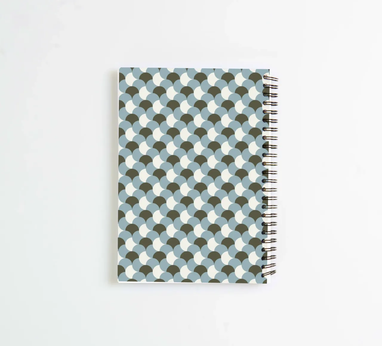 Geometrical gingham pastel pattern grey variant spiral notebook by Little Dean