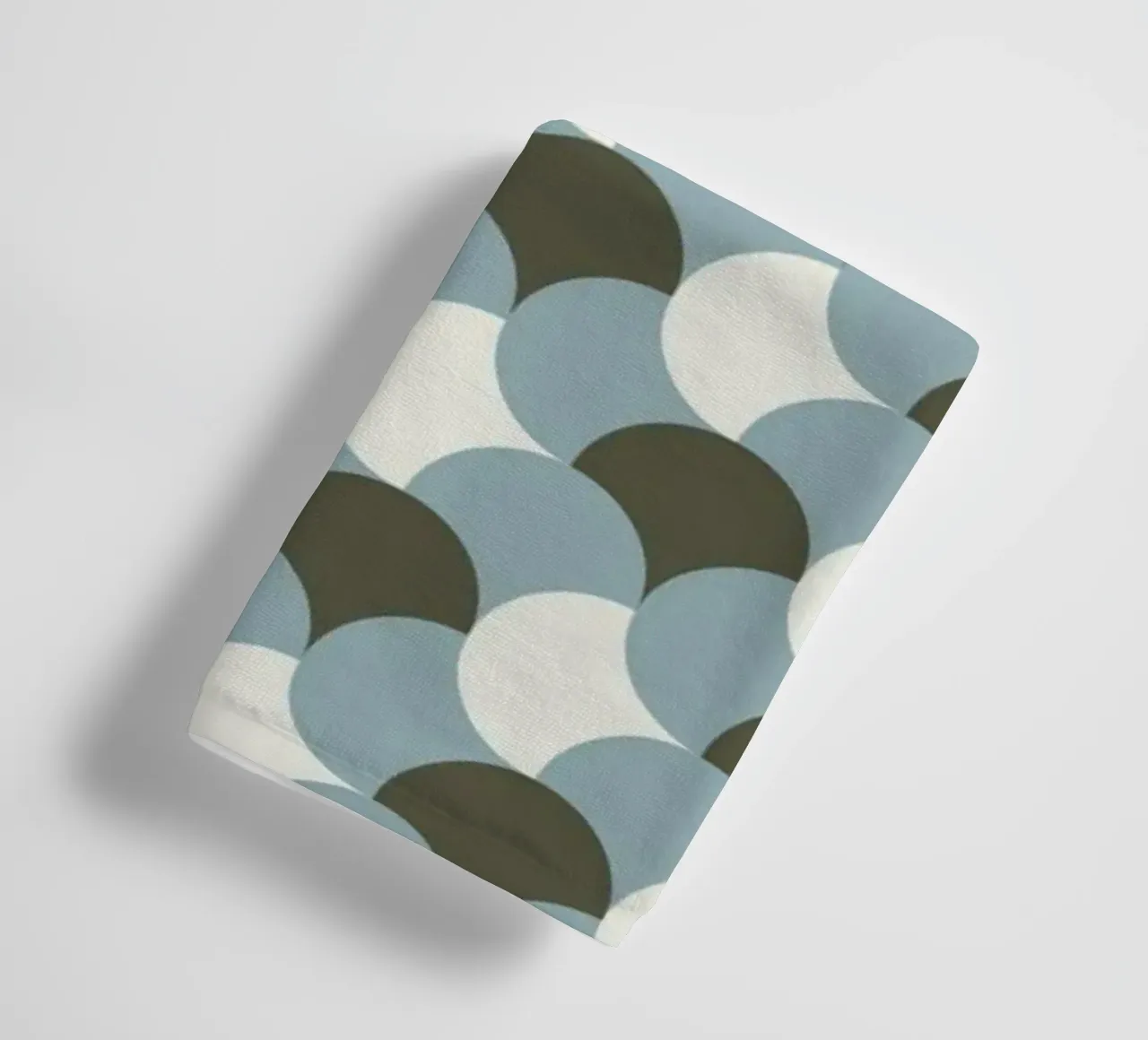 Geometrical gingham pastel pattern grey variant towel by Little Dean