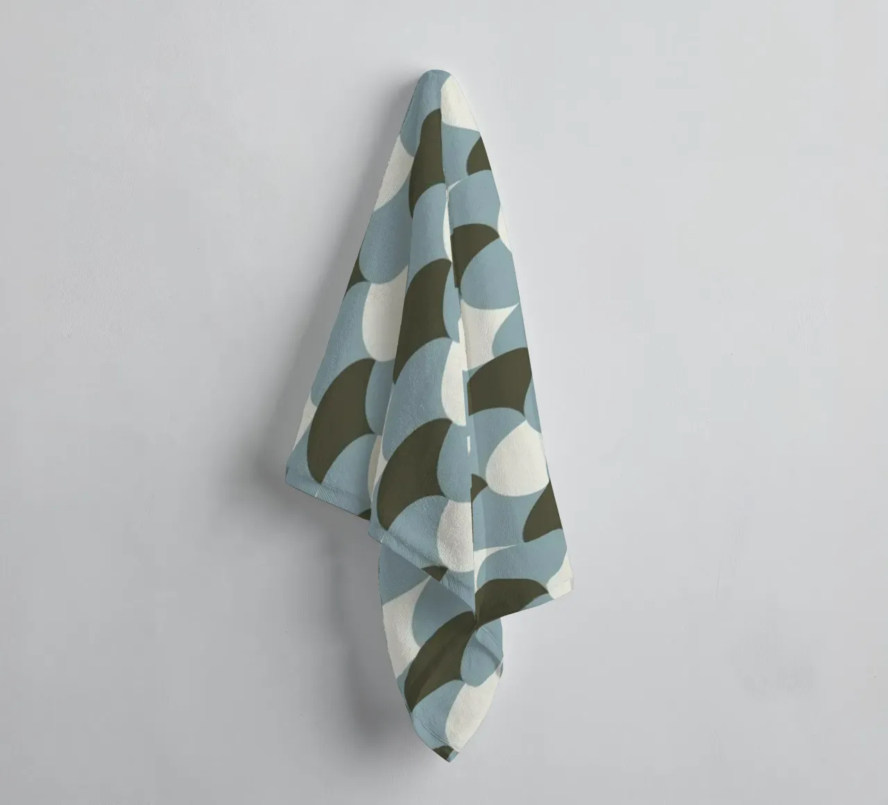 Geometrical gingham pastel pattern grey variant towel by Little Dean