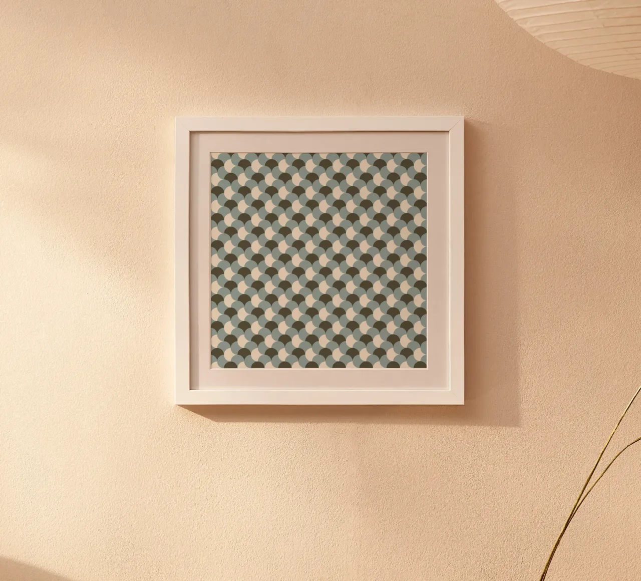 Geometrical gingham pastel pattern grey variant poster by Little Dean