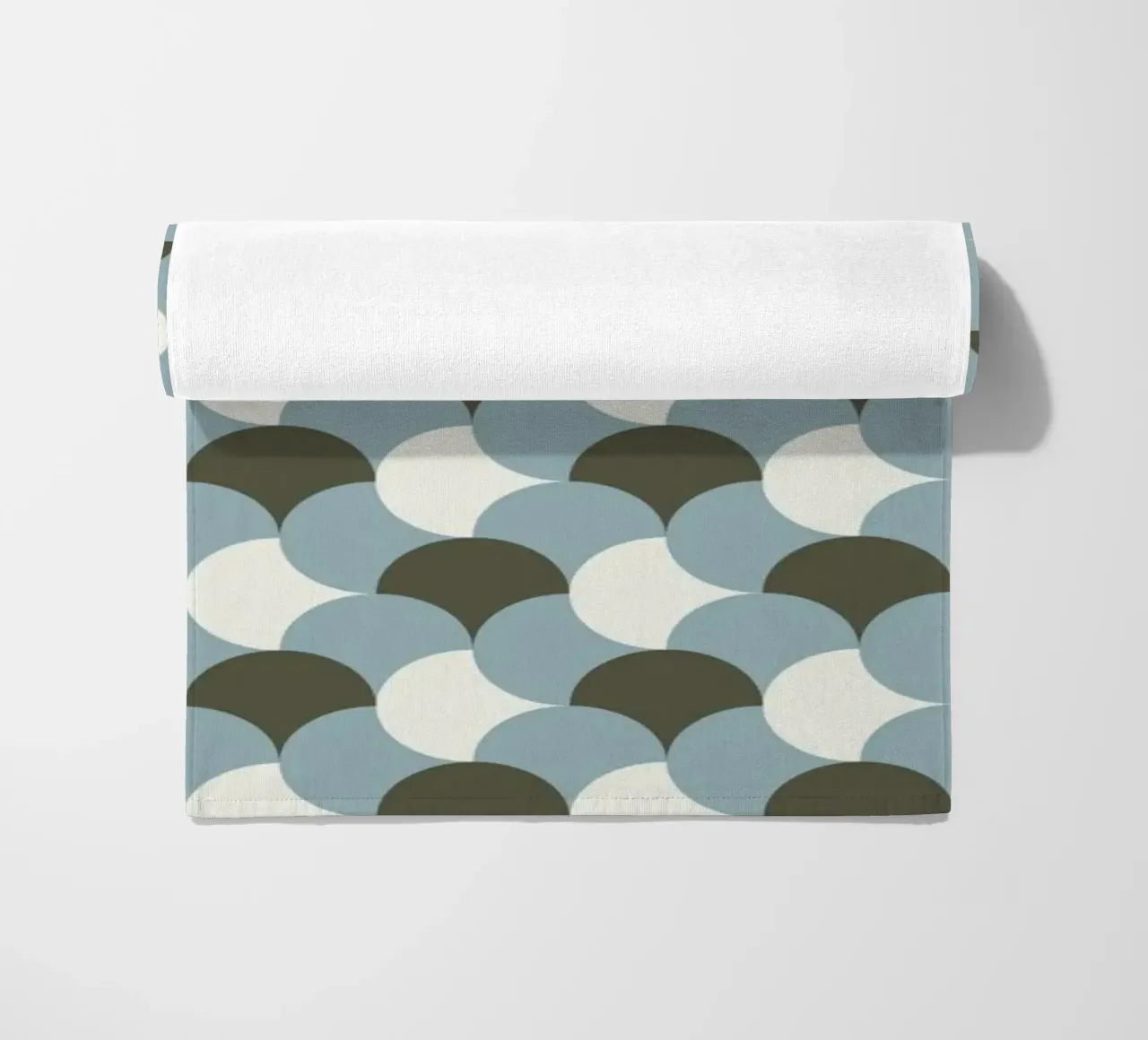 Geometrical gingham pastel pattern grey variant beach towel by Little Dean