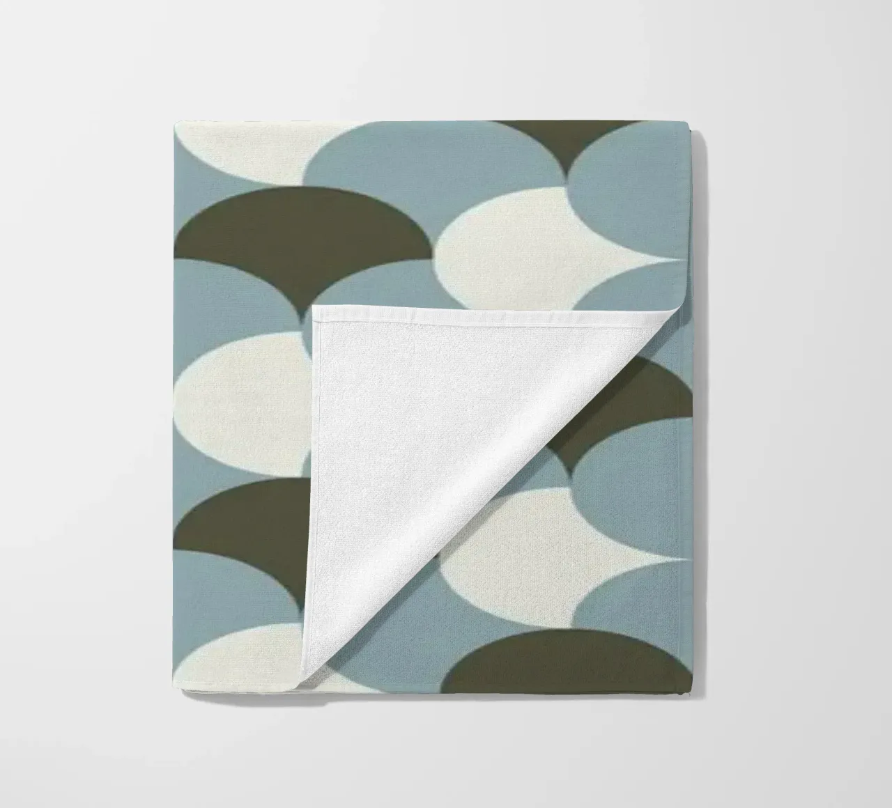 Geometrical gingham pastel pattern grey variant beach towel by Little Dean