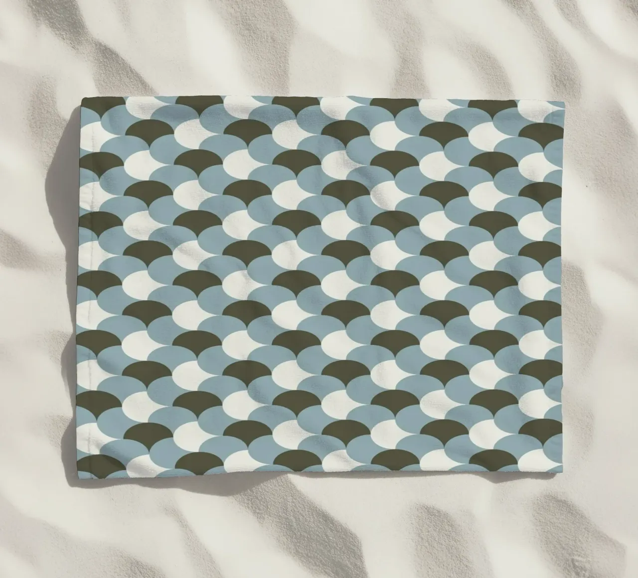 Geometrical gingham pastel pattern grey variant beach towel by Little Dean