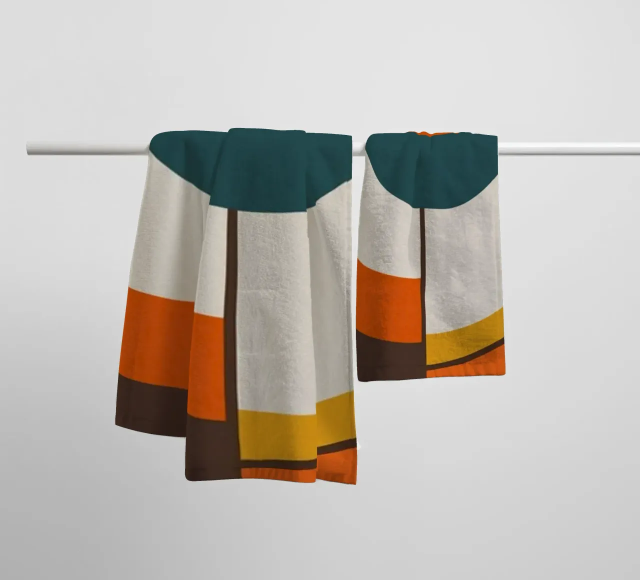 Boho geometrical symbol towel by Little Dean