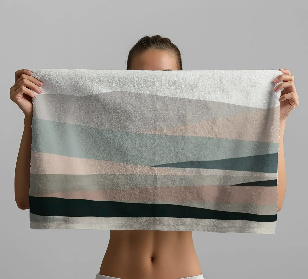 Nordic landscape mountain range 07 towel by Little Dean