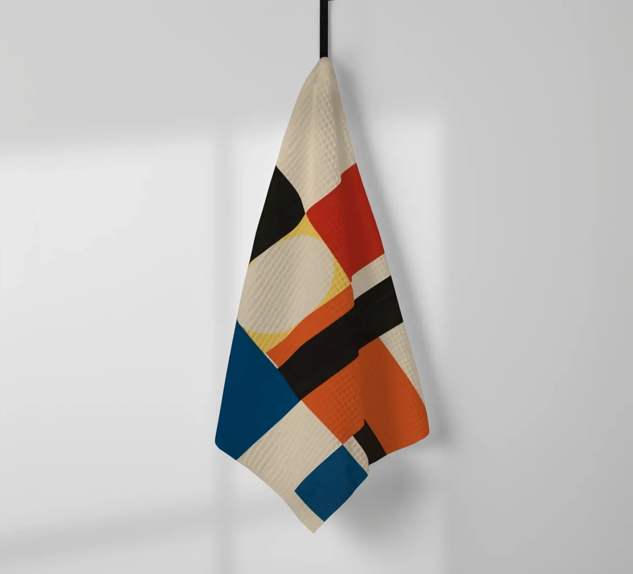 Bauhaus block arrangement tea towel by Little Dean