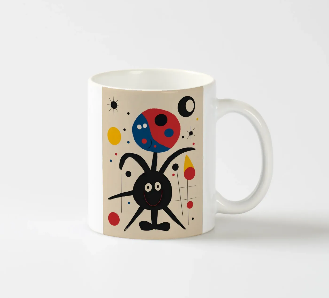 Jumpy molecule ceramic mug by Little Dean