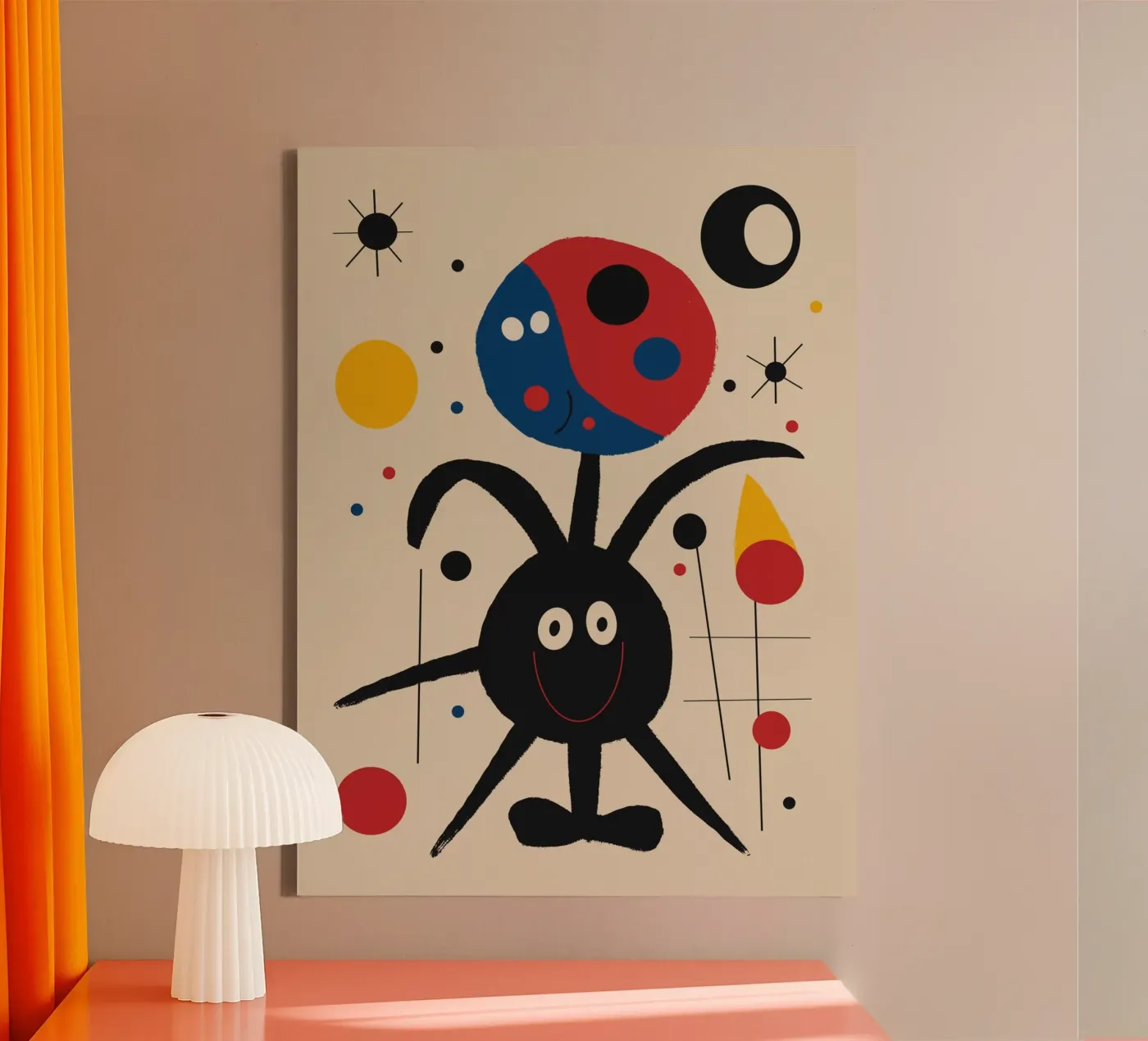 Jumpy molecule canvas van Little Dean