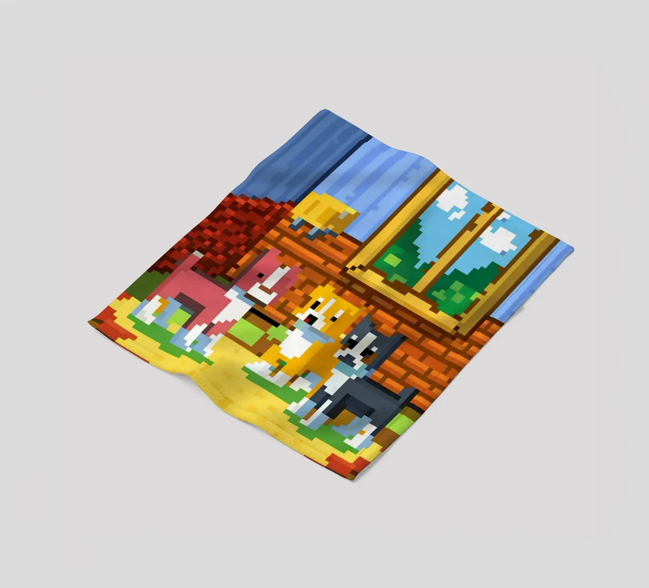 Three Cute Cats fleece blanket by DOG AND CAT
