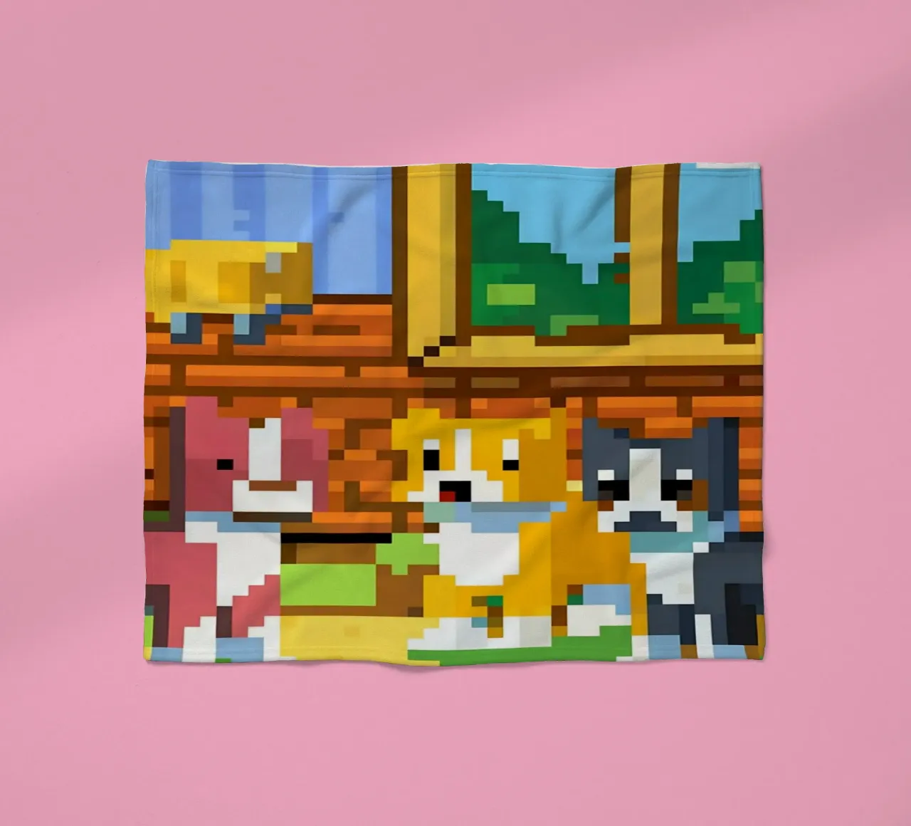 Three Cute Cats fleece blanket by DOG AND CAT