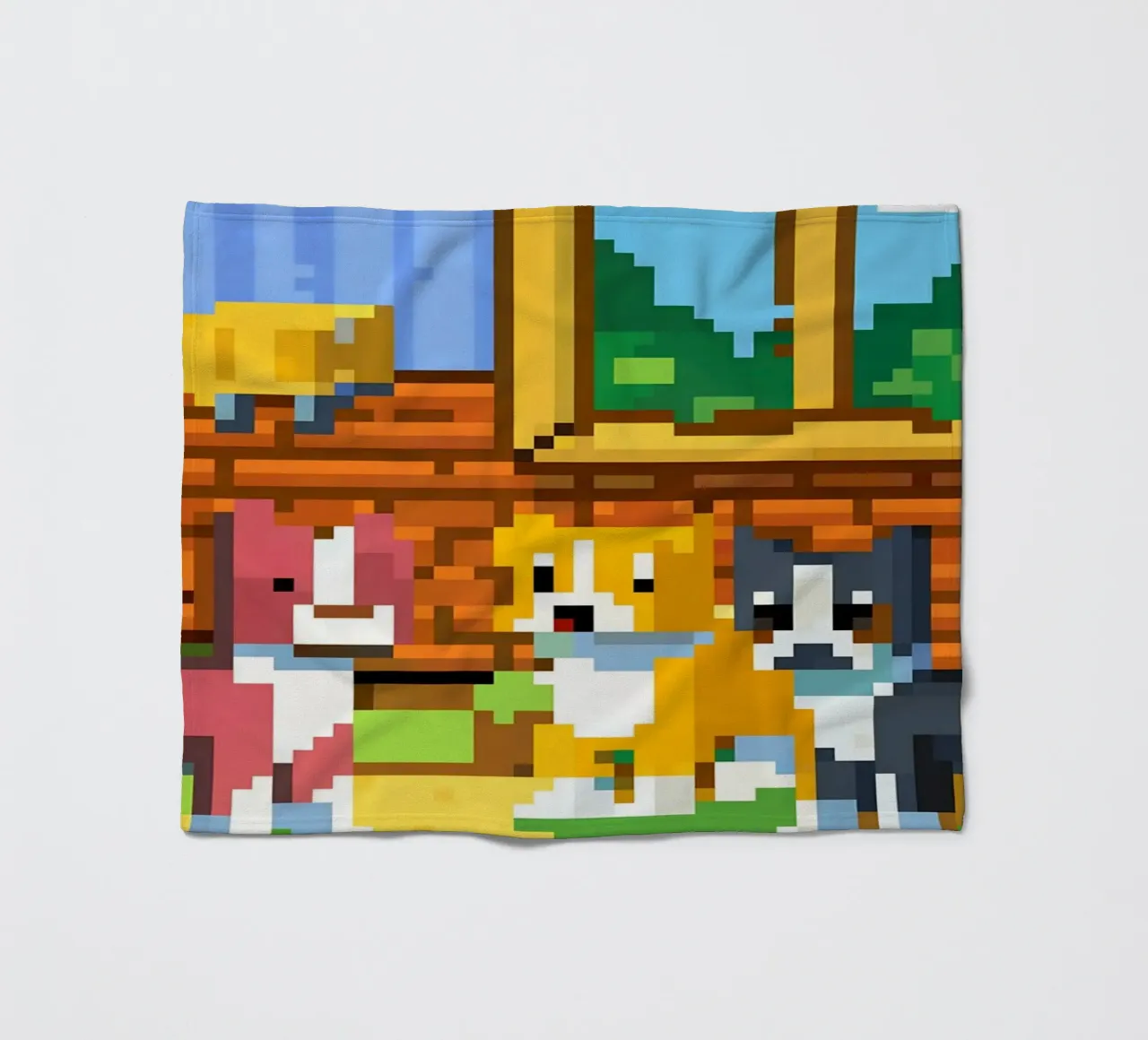 Three Cute Cats fleece blanket by DOG AND CAT