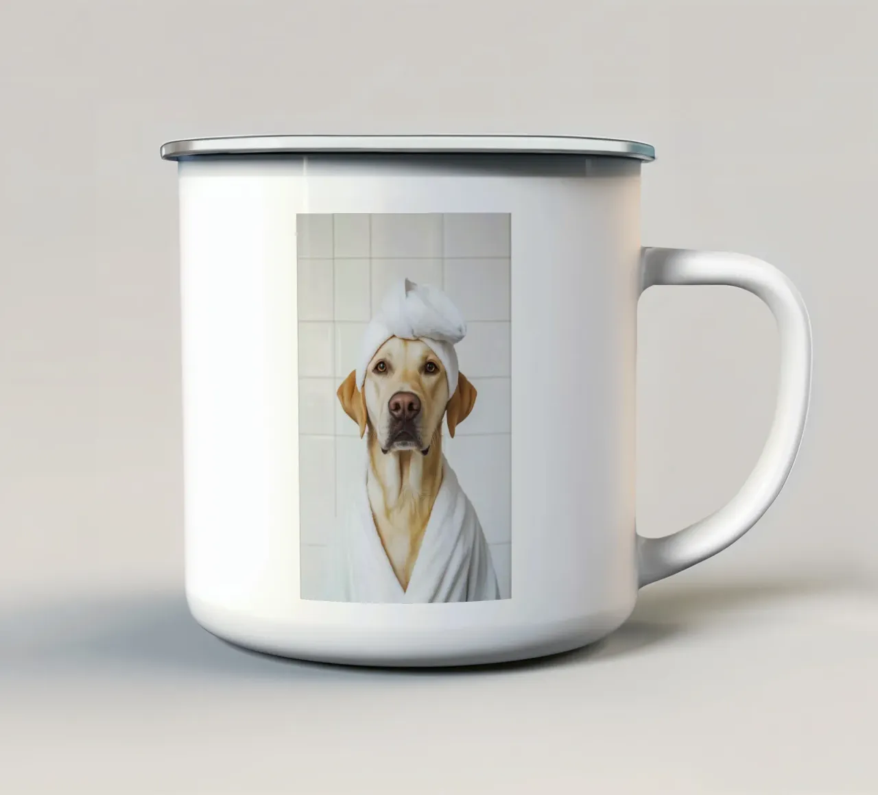 Benessere del Golden Retriever tazza in smalto da Carinaprint
