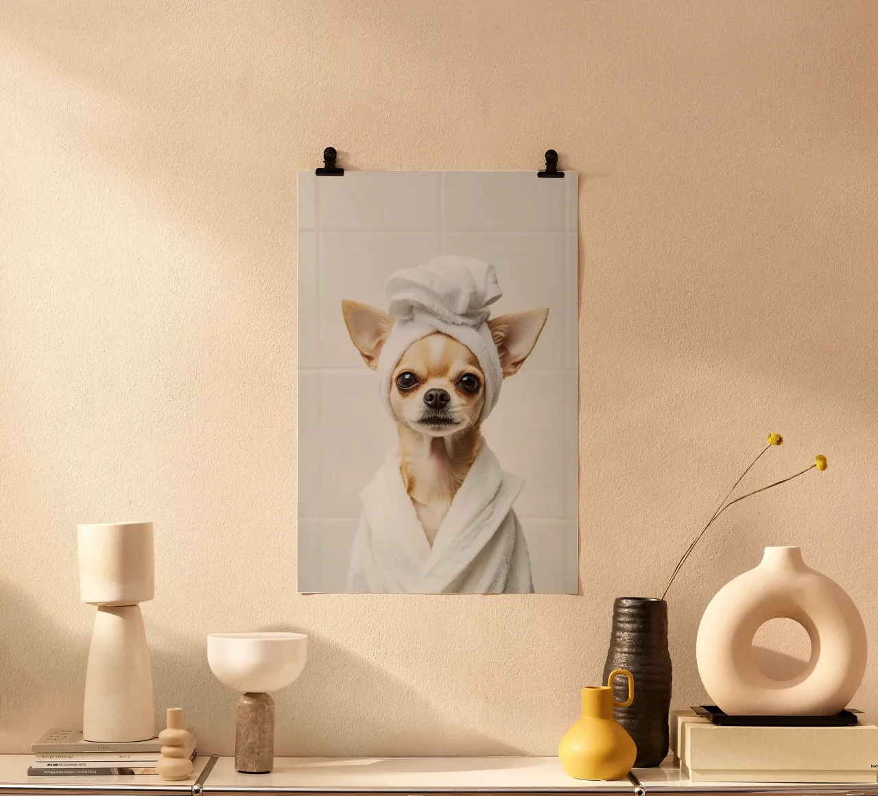 Benessere Chiwawa poster con telaio in alluminio da Carinaprint