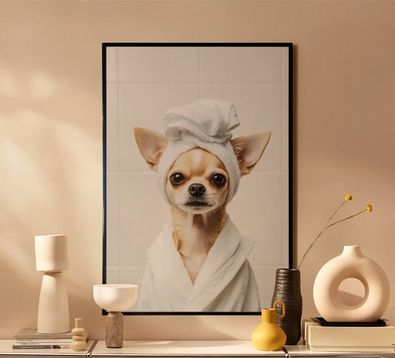 Benessere Chiwawa poster con telaio in alluminio da Carinaprint