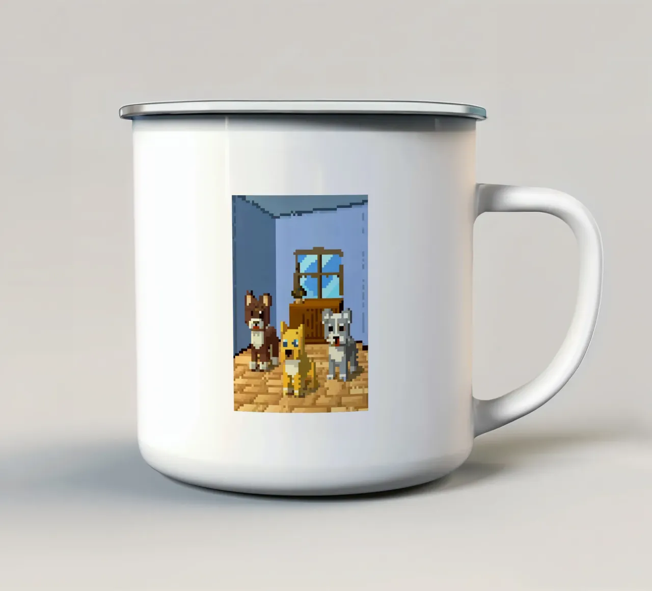 Tre cani carini tazza in smalto da DOG AND CAT