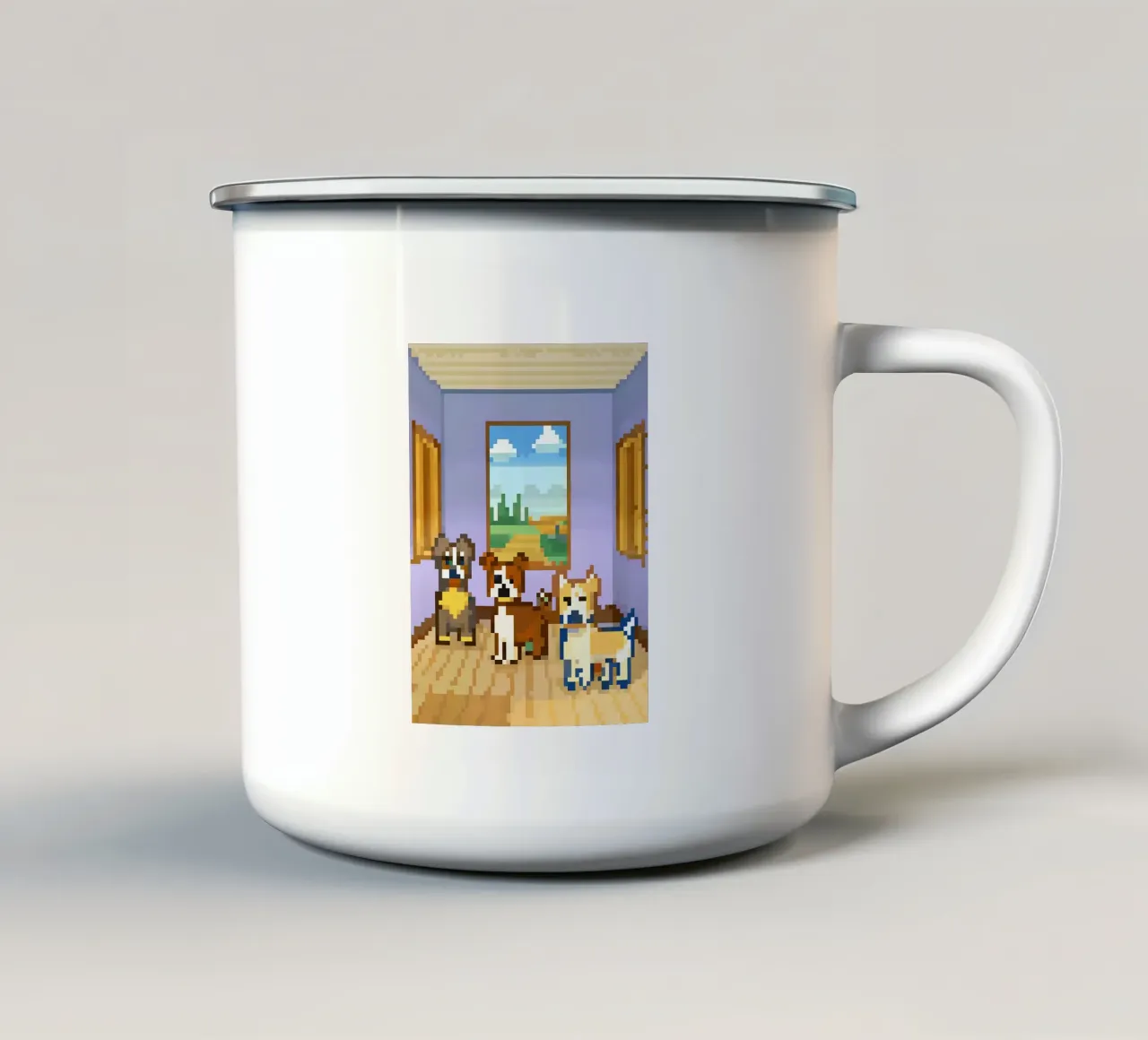 Tre cani carini tazza in smalto da DOG AND CAT