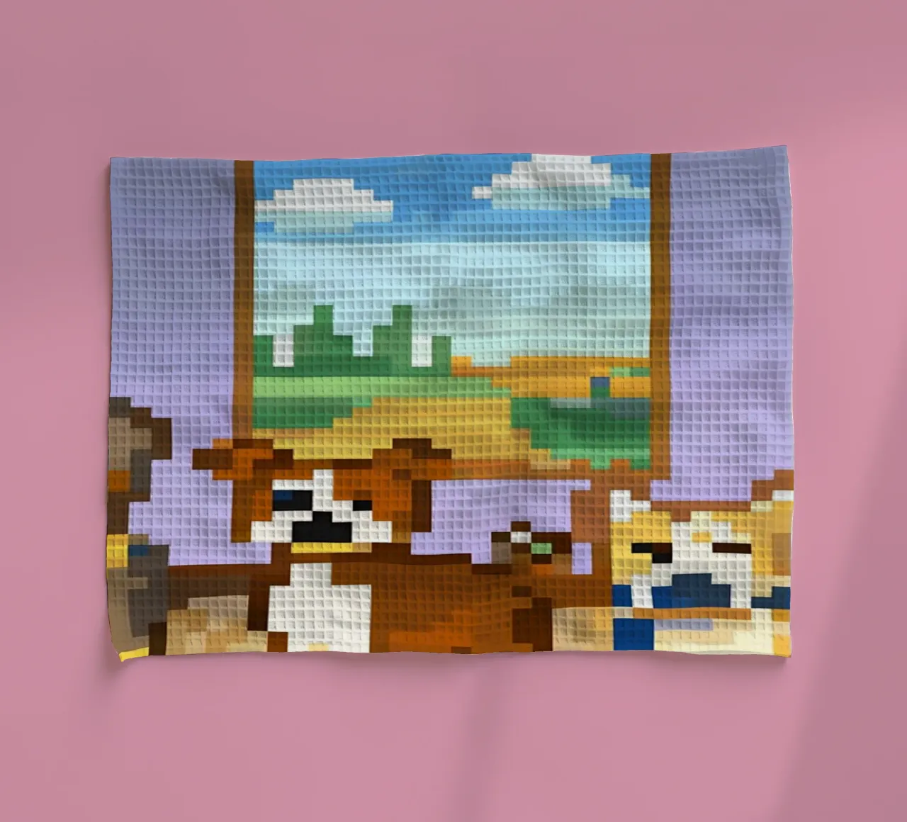 Trois chiens mignons torchon de DOG AND CAT