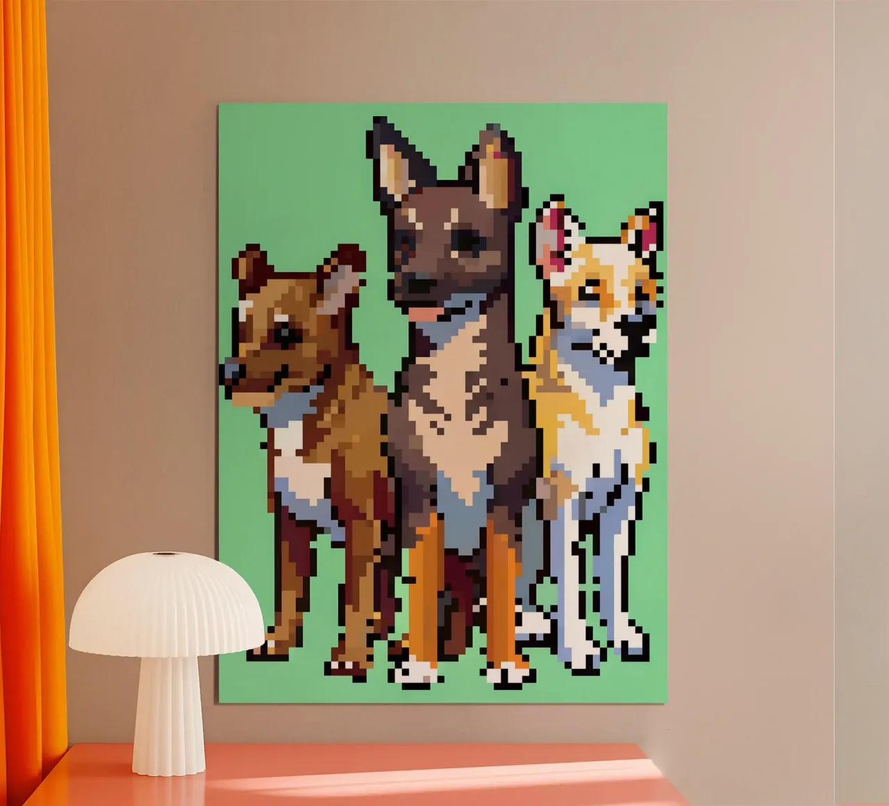 Tre cani poster con telaio in plastica da DOG AND CAT