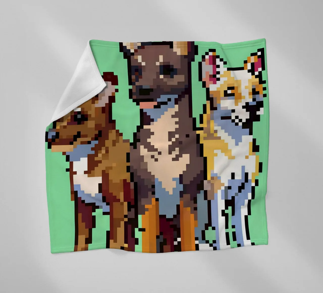 Three Dogs fleece blanket by DOG AND CAT