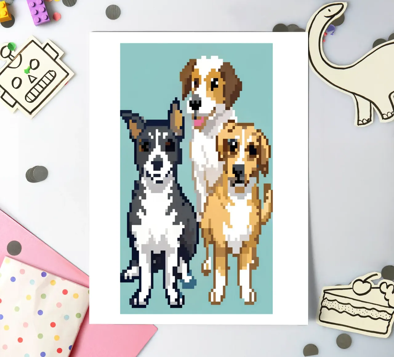 Three Dogs sticker sheet by DOG AND CAT