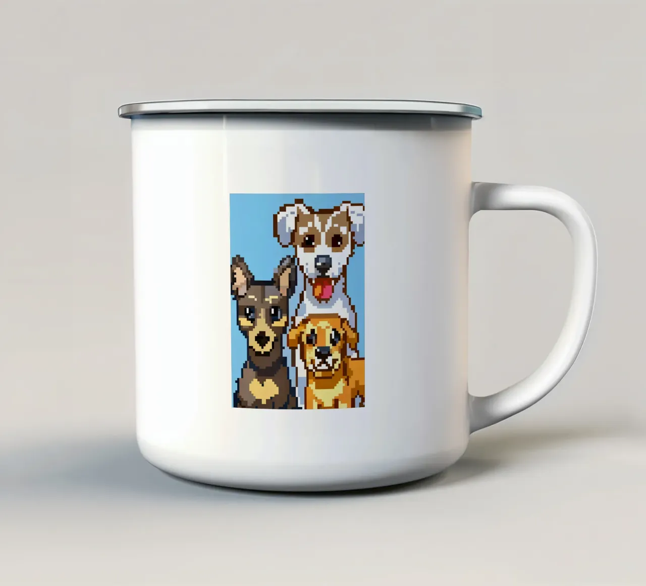 Tre cani tazza in smalto da DOG AND CAT