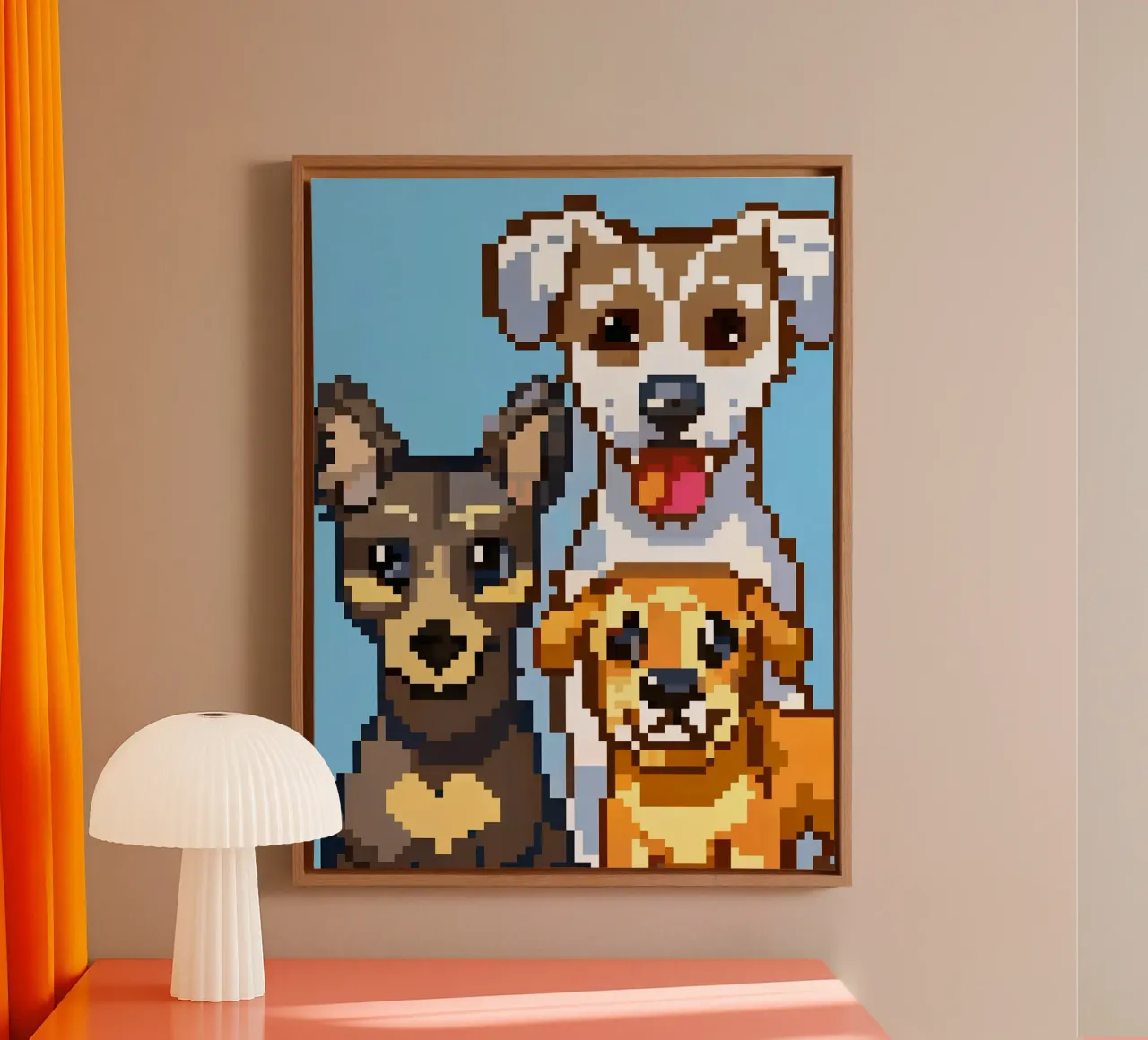 Three Dogs canvas by DOG AND CAT
