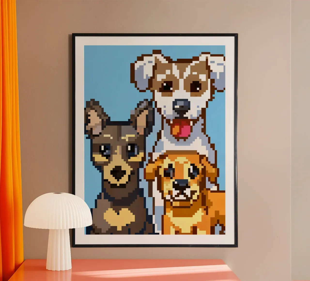 Three Dogs poster by DOG AND CAT