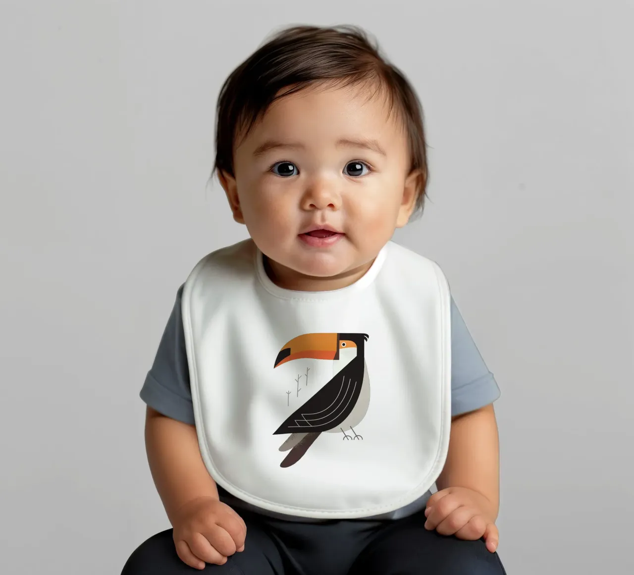 Toucan, oiseau d'Amérique du Sud bavoir de The Printed Sparrow