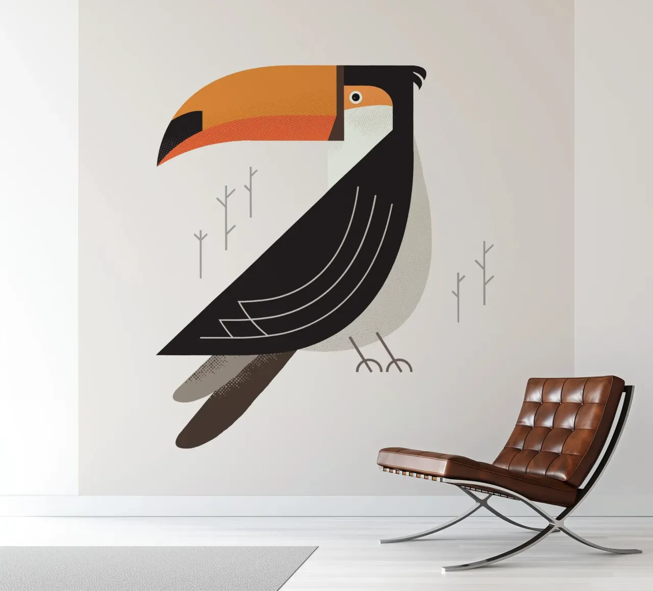 Tucán, ave de Sudamérica papel para pared de The Printed Sparrow