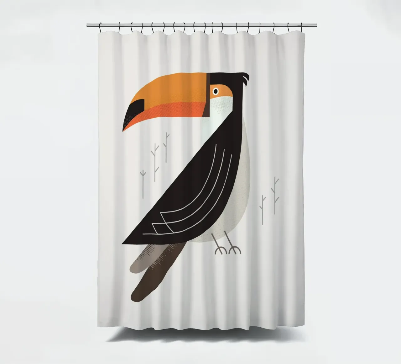 Toucan, Bird of South America shower curtain by The Printed Sparrow