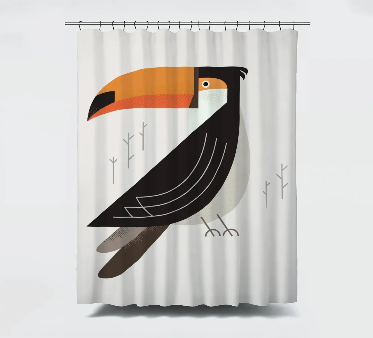Toucan, Bird of South America shower curtain by The Printed Sparrow