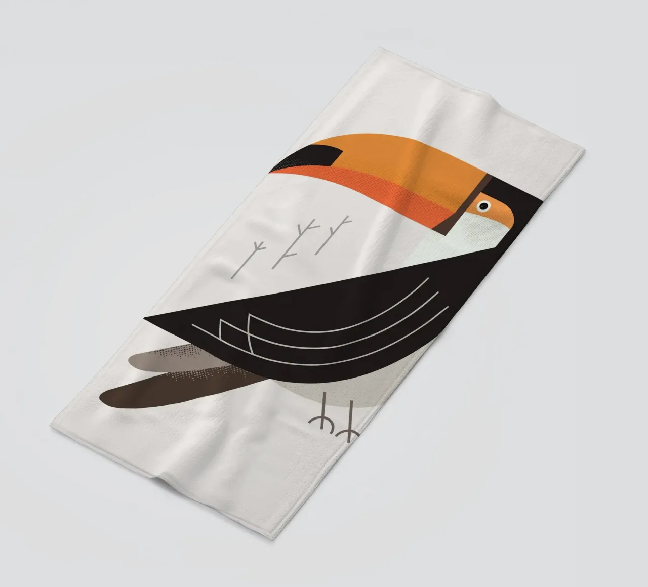 Toucan, Bird of South America beach towel by The Printed Sparrow